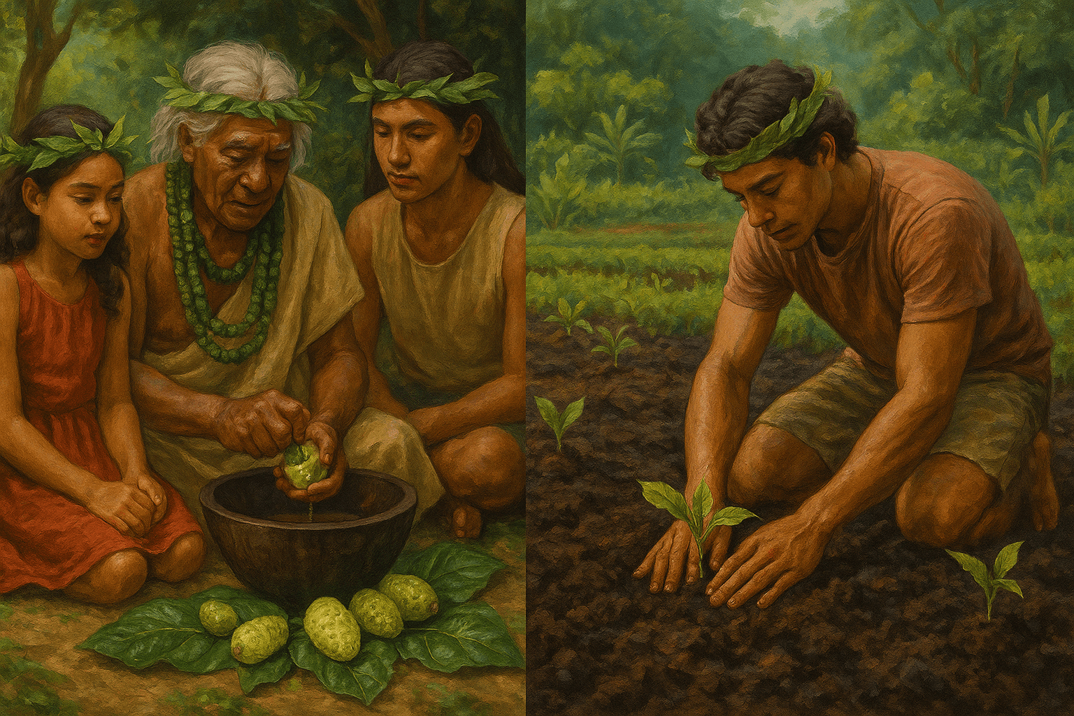 Hawaiian elder sharing traditional knowledge with community members