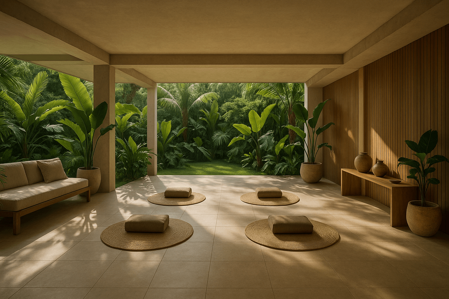 Peaceful Hawaiian retreat space with ocean views and native plants